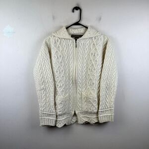 Inis Crafts Cardigan Sweater 100% Merino Wool Knit Women's Size M